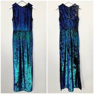 Fame & Partners Fully Sequined Maxi Dress Color Changing
